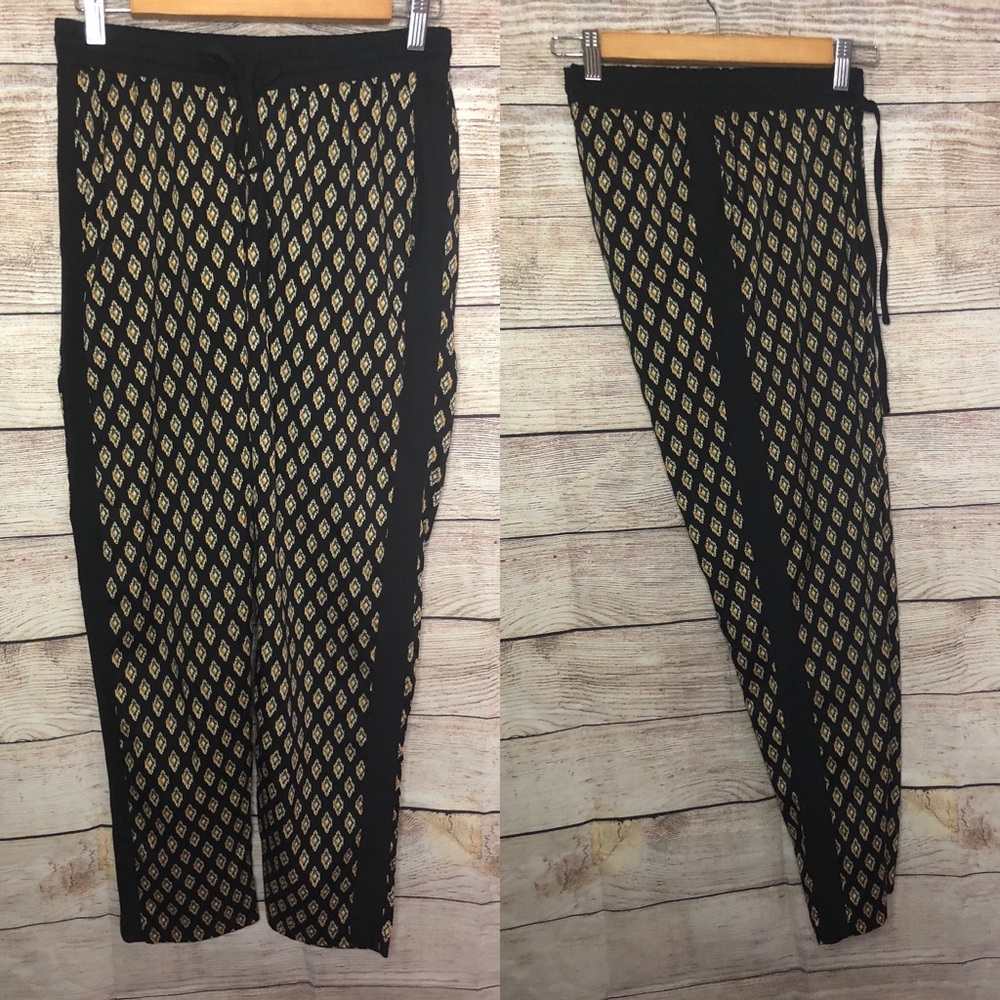 Bar Iii Black Patterned Drawstring Pant - image 1